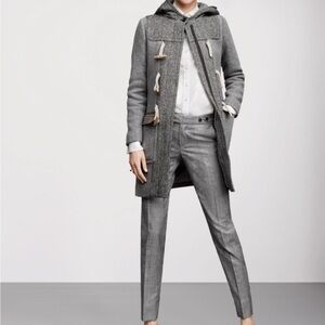 J. Crew Collection Tweed & Houndstooth Duffle Toggle Hooded Trench Coat